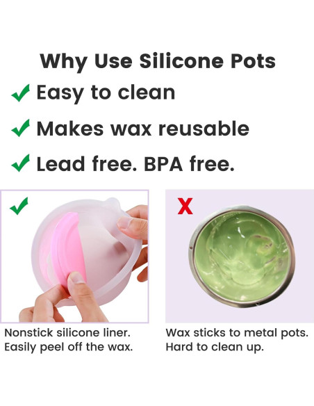 Tazón de Silicona Antiadherente Delanie 500ml para Calentador de Cera