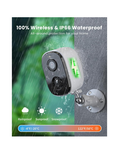 Cámara de Seguridad Inalámbrica Mysight 2K con Batería y AI