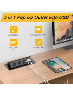 Toma de Corriente Empotrada Kungfuking con USB C 20W - Negro 2