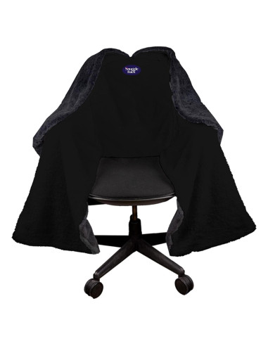 Manta para Silla de Oficina SnuggleBack Negra con Sherpa