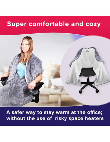 Manta para Silla de Oficina SnuggleBack Negra con Sherpa