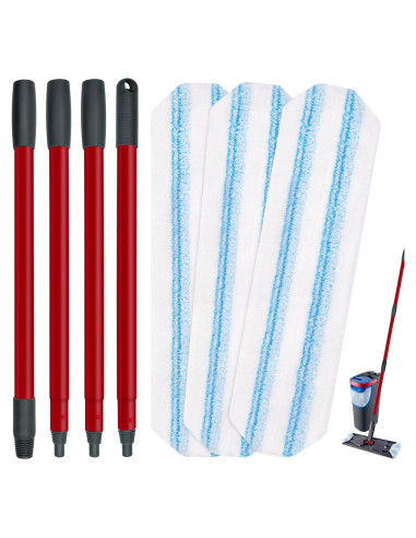 Paquete de 3 Paños de Reemplazo y Mango Ocedar H2prO