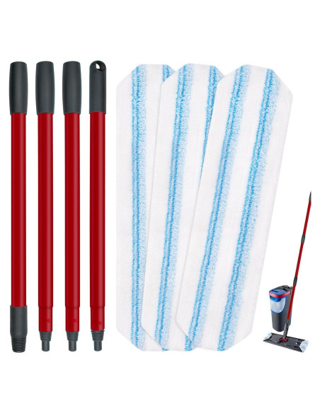 Paquete de 3 Paños de Reemplazo y Mango Ocedar H2prO Paquete de 3 Paños de Reemplazo y Mango Ocedar H2prO