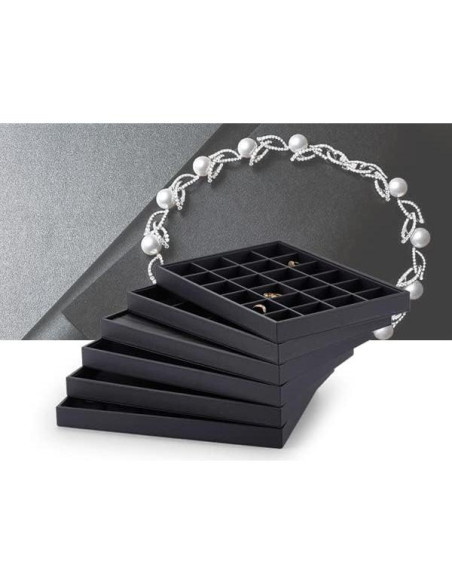 Bandeja Organizadora de Joyería Woodten de Cuero PU 24 Compartimentos Bandeja Organizadora de Joyería Woodten de Cuero PU 24 Compartimentos