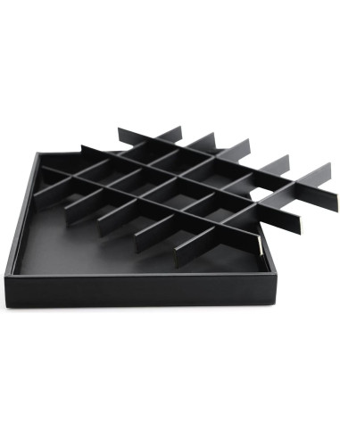 Bandeja Organizadora de Joyería Woodten de Cuero PU 24 Compartimentos
