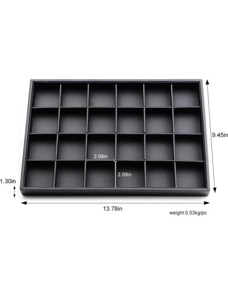 Bandeja Organizadora de Joyería Woodten de Cuero PU 24 Compartimentos Bandeja Organizadora de Joyería Woodten de Cuero PU 24 Compartimentos