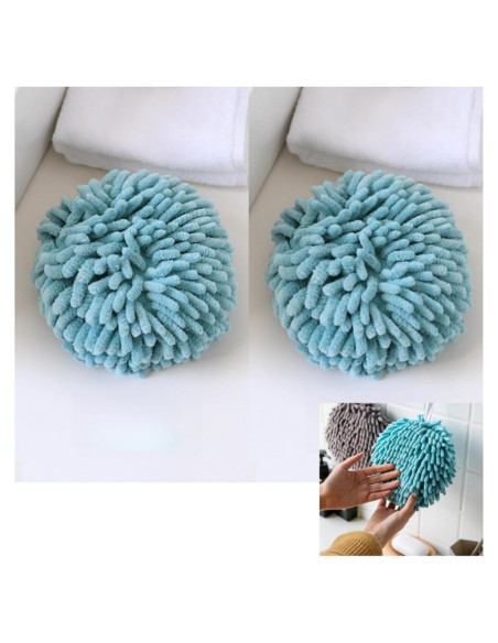 Toallas de Mano Chenille SanQiuShe 17x17 cm 2 Piezas Azul Toallas de Mano Chenille SanQiuShe 17x17 cm 2 Piezas Azul