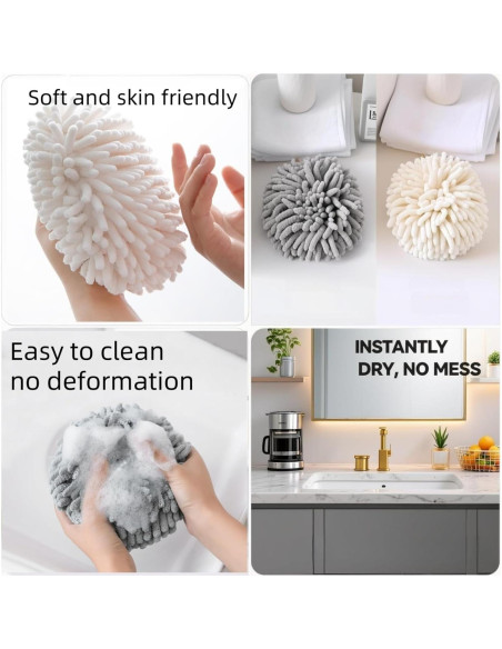 Toallas de Mano Chenille SanQiuShe 17x17 cm 2 Piezas Azul Toallas de Mano Chenille SanQiuShe 17x17 cm 2 Piezas Azul