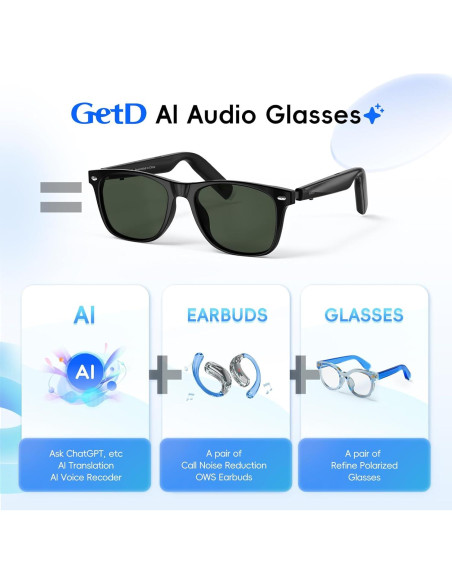 Gafas AI GetD GG13 con Lentes Polarizados y Bluetooth