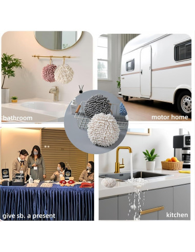 Toallas de Mano Chenille SanQiuShe 17x17 cm 2 Piezas Azul