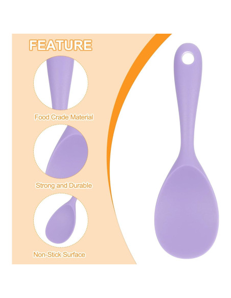 Cucharón de Arroz Silicona Antiadherente uxcell - 2 Piezas Morado