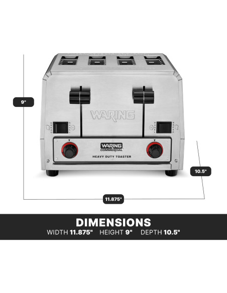 Tostadora Waring WCT850RC 4 Rebanadas Acero Inoxidable 1800W