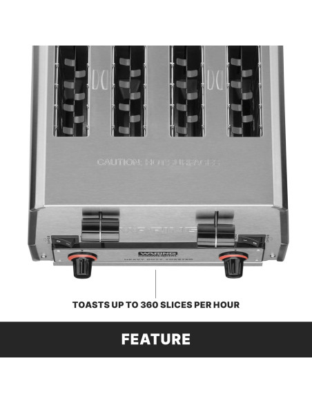 Tostadora Waring WCT850RC 4 Rebanadas Acero Inoxidable 1800W