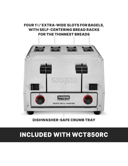 Tostadora Waring WCT850RC 4 Rebanadas Acero Inoxidable 1800W