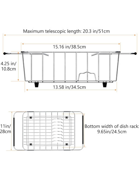 Escurridor de Platos NiuYichee Acero Inoxidable 38.6x27.9 cm