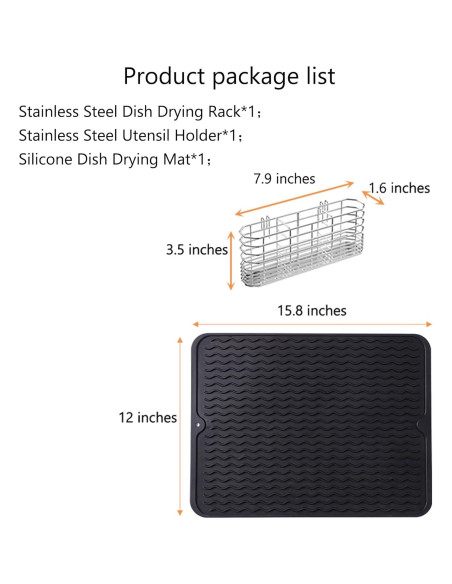 Escurridor de Platos NiuYichee Acero Inoxidable 38.6x27.9 cm
