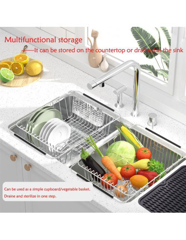 Escurridor de Platos NiuYichee Acero Inoxidable 38.6x27.9 cm