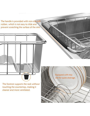Escurridor de Platos NiuYichee Acero Inoxidable 38.6x27.9 cm