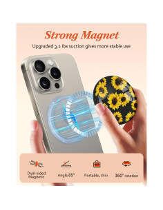 Soporte Magnético para Teléfono Kidcube Girasol Negro - Compatible con MagSafe 2