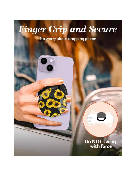 Soporte Magnético para Teléfono Kidcube Girasol Negro - Compatible con MagSafe