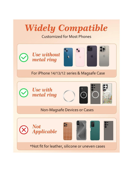 Soporte Magnético para Teléfono Kidcube Girasol Negro - Compatible con MagSafe