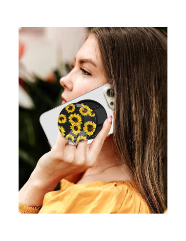 Soporte Magnético para Teléfono Kidcube Girasol Negro - Compatible con MagSafe