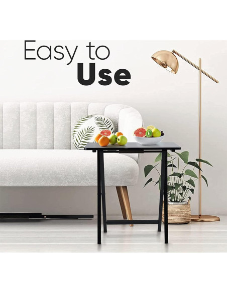 Conjunto de 2 Mesas Plegables PJ Wood - Madera Negra 48.4x37x66 cm