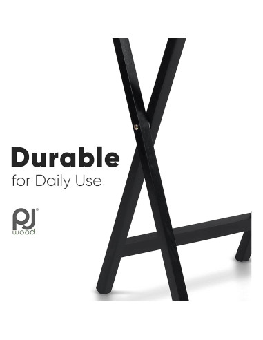 Conjunto de 2 Mesas Plegables PJ Wood - Madera Negra 48.4x37x66 cm