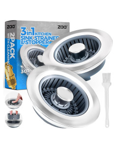 Filtro de desagüe de fregadero ZAA 3 en 1 Acero Inoxidable