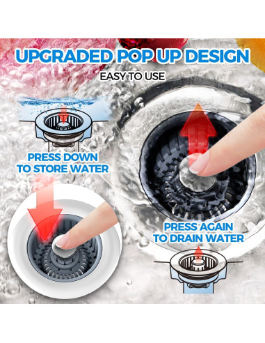 Filtro de desagüe de fregadero ZAA 3 en 1 Acero Inoxidable