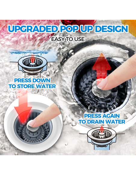 Filtro de desagüe de fregadero ZAA 3 en 1 Acero Inoxidable