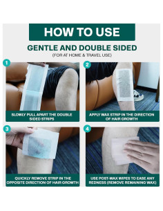 Kit de Tiras de Cera Corporal Wokaar - 24 Tiras Grandes y 12 Faciales 2