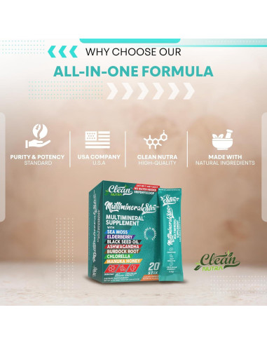 Polvo de Bebida Inmunológica Clean Nutraceuticals - 20 Palitos