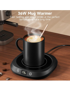 Calentador de Tazas Eléctrico GNIYUIX Negro con 5 Temperaturas 2