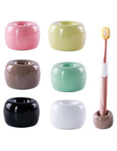 Juego de 6 Soportes de Cepillo de Dientes Cerámicos NiuYichee