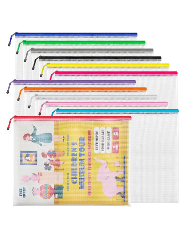 Bolsas de Malla con Cremallera JARLINK A3 12 Pcs 42x31 cm