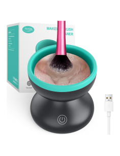 Limpiador de Brochas de Maquillaje Eléctrico Norate Verde - Limpieza Rápida y Profunda