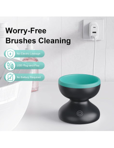 Limpiador de Brochas de Maquillaje Eléctrico Norate Verde - Limpieza Rápida y Profunda 2