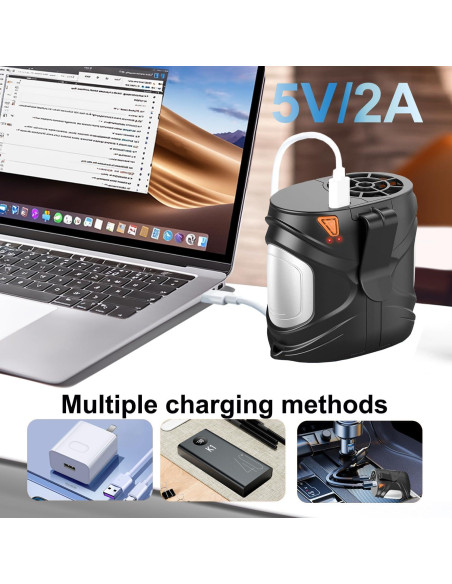 Ventilador Portátil de Cintura BOANKODU Y6 6 Velocidades 40H Negro Ventilador Portátil de Cintura BOANKODU Y6 6 Velocidades 40H Negro