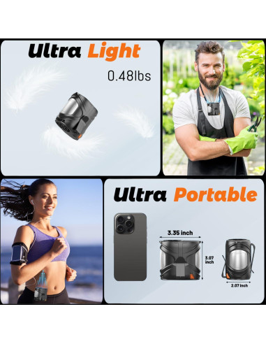 Ventilador Portátil de Cintura BOANKODU Y6 6 Velocidades 40H Negro