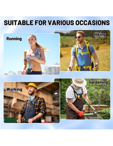 Ventilador Portátil de Cintura BOANKODU Y6 6 Velocidades 40H Negro