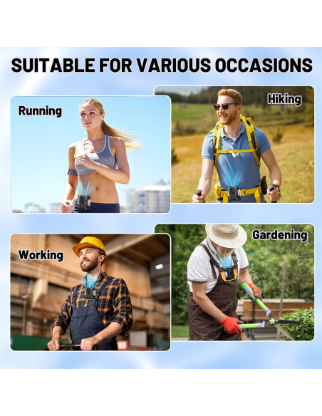 Ventilador Portátil de Cintura BOANKODU Y6 6 Velocidades 40H Negro Ventilador Portátil de Cintura BOANKODU Y6 6 Velocidades 40H Negro