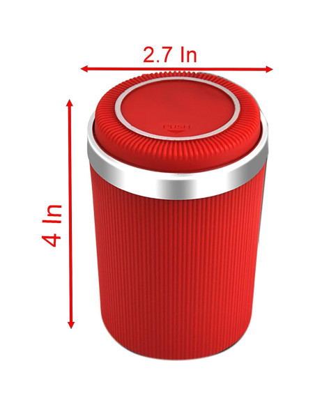 Cenicero con Tapa YIKANGHENG Acero Inoxidable Rojo 10.16 cm