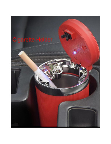 Cenicero con Tapa YIKANGHENG Acero Inoxidable Rojo 10.16 cm