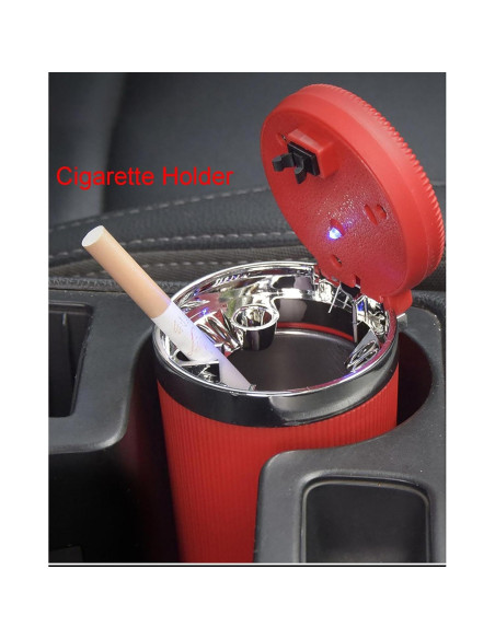 Cenicero con Tapa YIKANGHENG Acero Inoxidable Rojo 10.16 cm