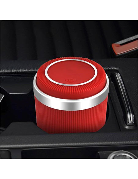 Cenicero con Tapa YIKANGHENG Acero Inoxidable Rojo 10.16 cm