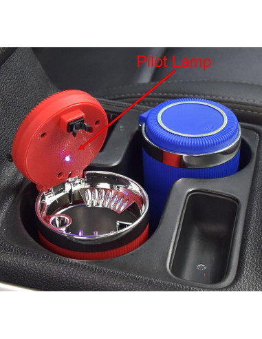 Cenicero con Tapa YIKANGHENG Acero Inoxidable Rojo 10.16 cm