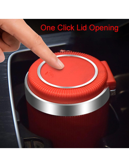 Cenicero con Tapa YIKANGHENG Acero Inoxidable Rojo 10.16 cm