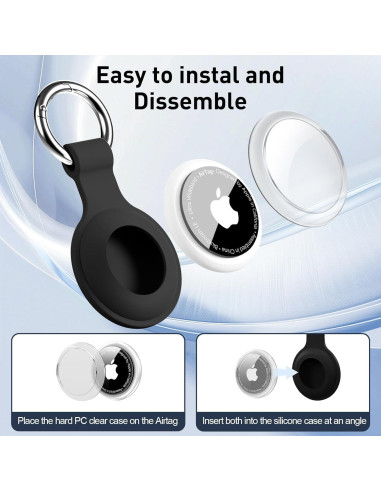 4 Fundas de Silicona para AirTag Xalvok a Prueba de Agua