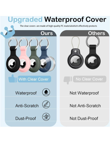 4 Fundas de Silicona para AirTag Xalvok a Prueba de Agua